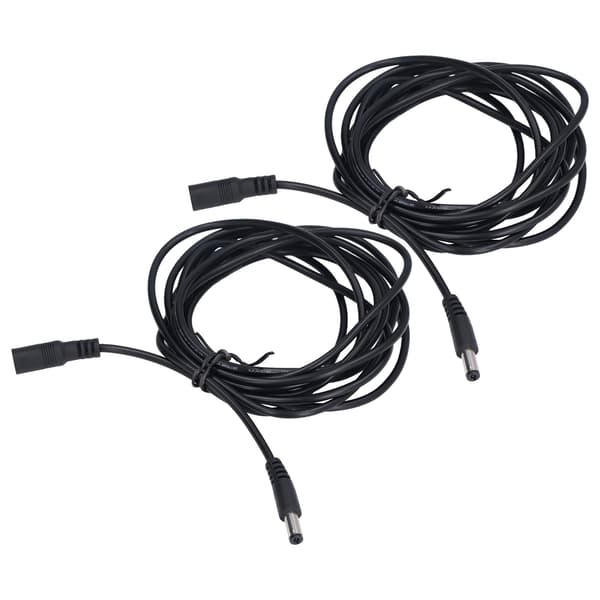 2-pak solpanel forlængerkabel LED-lys DC-stik 5.5x2.1mm 12V 24V udendørs