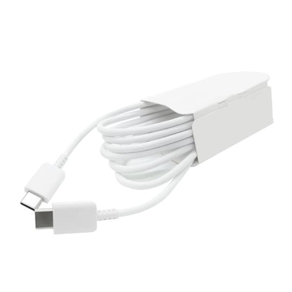 Typ C till Typ C-kabel PD Snabbladdning Flexibel Typ C Datakabel för Android för Note 10 Telefon 1m Vit