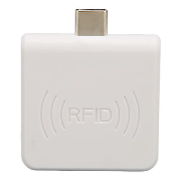 RFID ID Mobiltelefon Kortlæser Type C Interface 125Khz Bærbar Smartkortlæser Hvid