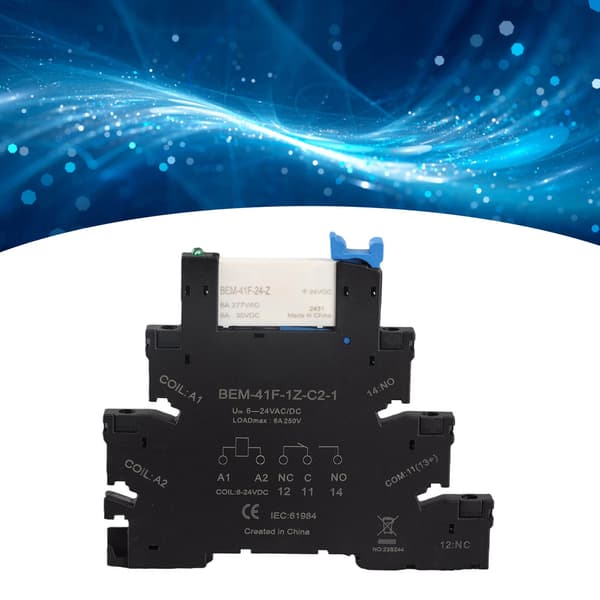 DC-styret AC ultratyndt solid state-relæ, DIN-skinne SPDT 6A 6-24V spole, kompakt modul