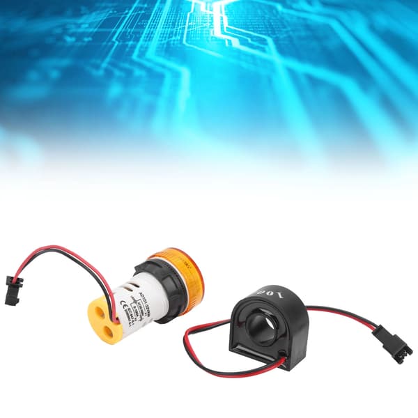 AC50-500V 0-100A Volt Amp Meter Lampe, Gul LED Dobbelt Display, 22mm Panel