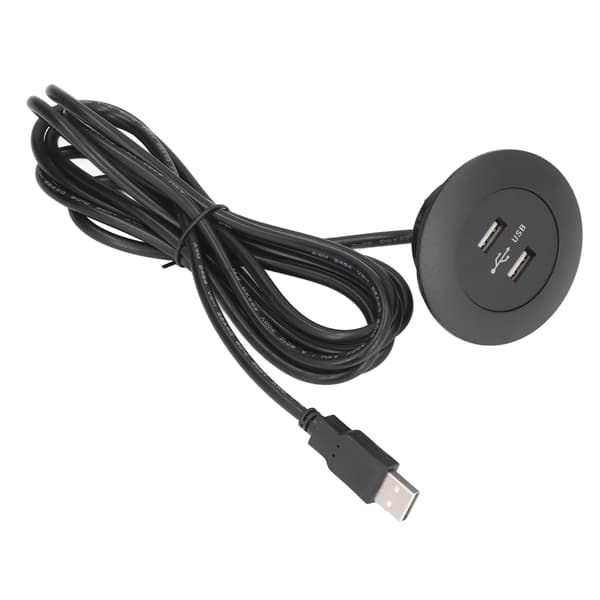 Sofa Dobbelt USB Opladerstik Indbygget Sort til Hjemmemøbler