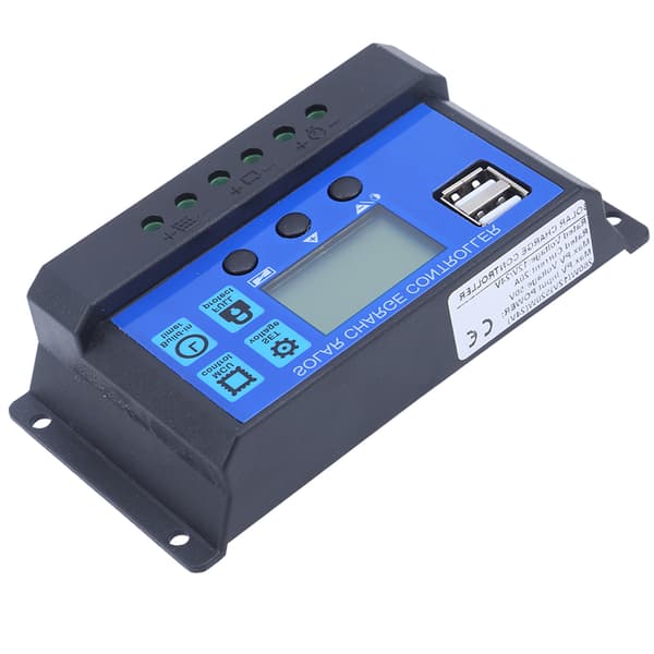 Solar Charge Controller LCD 12V/24V 20A Dual USB Batteriregulator