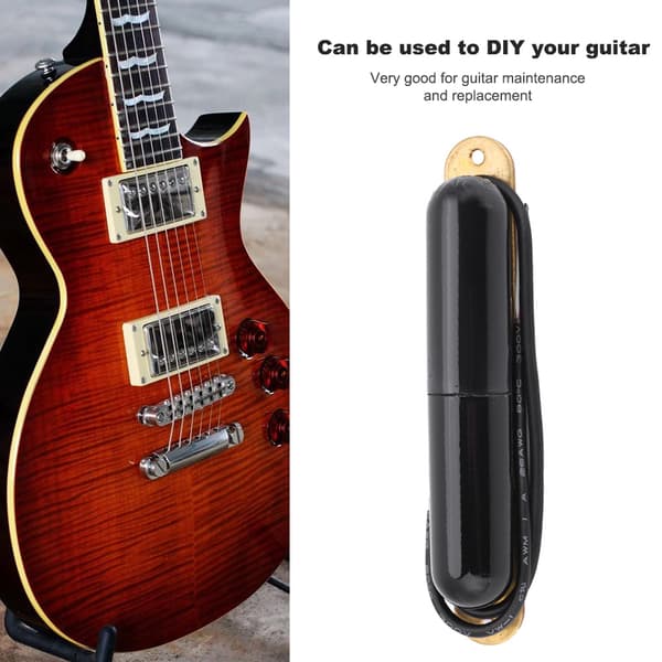 Alnico V Lipstick Tube Pickup Single Coil för elgitarr, svart, 1-pack