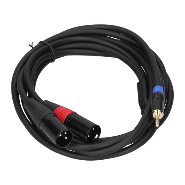 3,5 mm stereo han til dobbelt 2 XLR hanstik lydkonverter adapterkabel ledning 3M