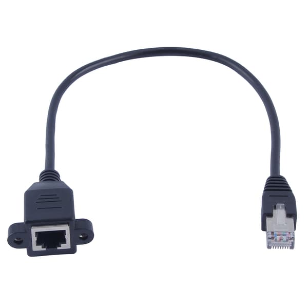 30 cm RJ45 han til hun skruepanelmontering LAN Ethernet netværksforlængerkabel