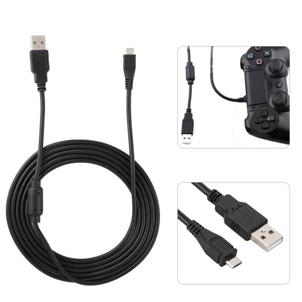 1,8 m USB-laddningskabel med magnetring för PS4 / Slim / Pro Controller Gamepad