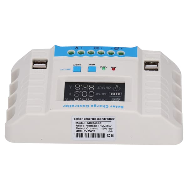 PWM Solar Charge Controller 10A 12V/24V LCD Display ABS Housing MG2430Z til Hjemmesystem