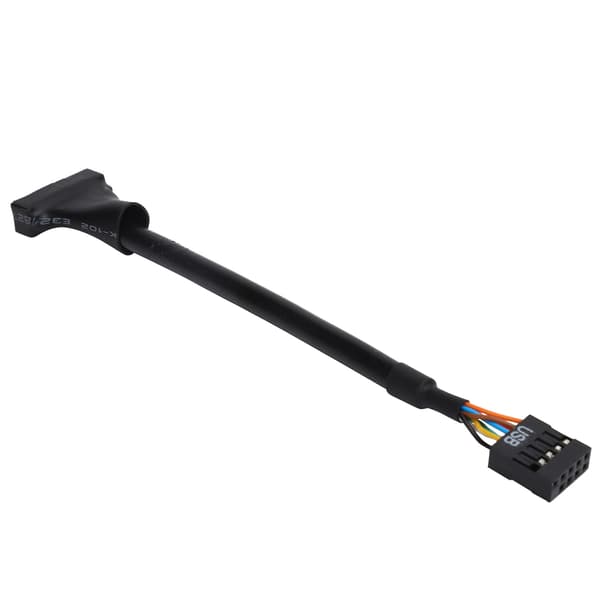 Bærbar USB 3.0 20-bens header han til USB 2.0 9-bens hun bundkort adapterkabel