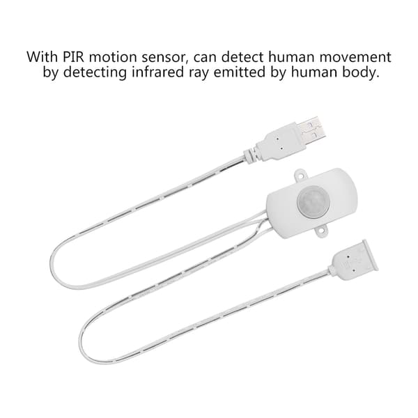 2A DC 5-24V PIR Infrarød Bevægelsessensor Detektor Automatisk Afbryder LED Strip USB Interface Hvid
