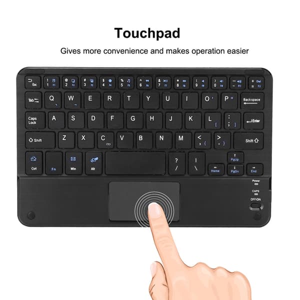 7/8 tommer 75-timers Bluetooth Touchpad-tastatur med beskyttelsesetui til Android/iOS/Windows