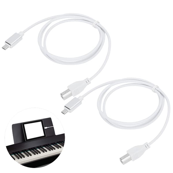2 STK V8 Elektrisk Klaver Tilslutningskabel Micro USB til B Type Understøtter Tablet PC til MIDI