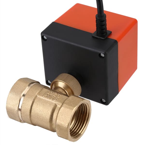 Messing Elektrisk Kugleventil 2-vejs AC220V 3-leder 1.6MPa Gevind DN25, Motoriseret Afspærring