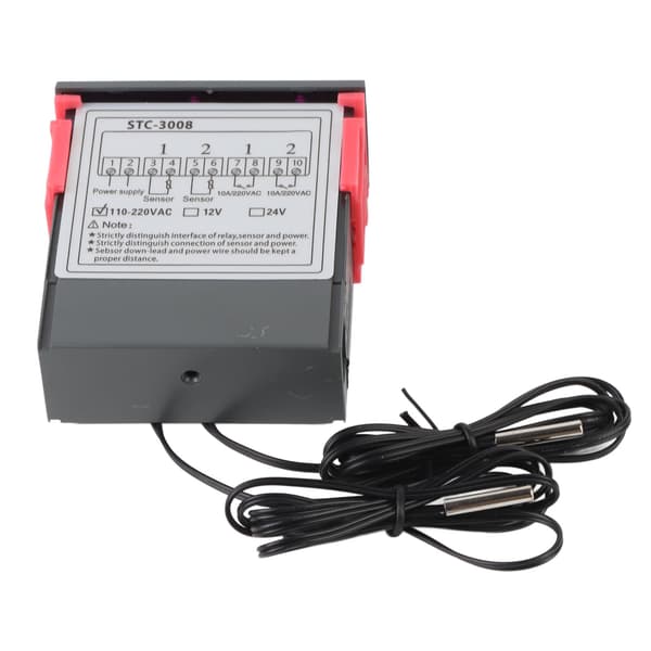 Dobbelt display dobbelt probe termostat controller, 110-220VAC
