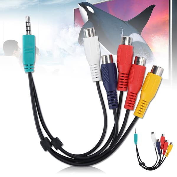 2 kpl Samsung LCD-televisioon komponenttisignaalikaapeli 3.5+2.5 - 5RCA Video Doubleend AV-johdolle