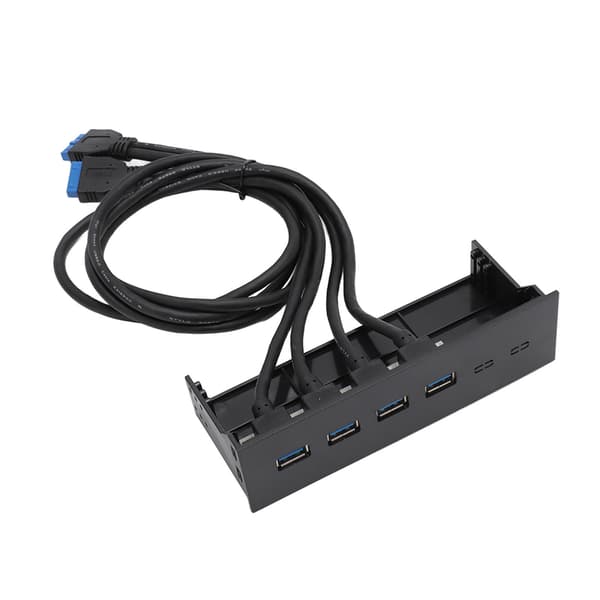 USB 3.0 Frontpanel Hub 5,25 tommer 4 porte 5 Gbps Stabil Plug and Play Optisk drev Frontpanel til stationær bundkort