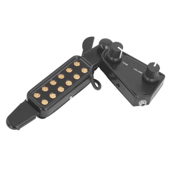 Akustisk Gitarr Pickup Volym Justerbar Magnetisk Gitarr Pickup med 3 Meters Kabel Svart