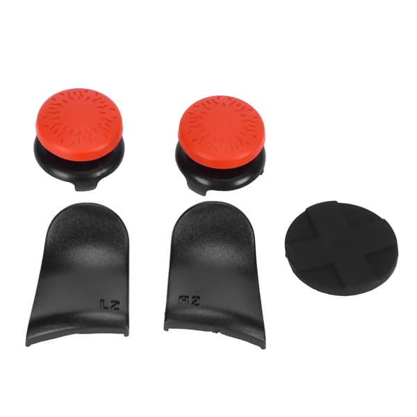 5-i-1 Tommelfingergreb Nøglehætte Joystick Cover L2 R2 Triggerforlænger til PS5 Controller Rød