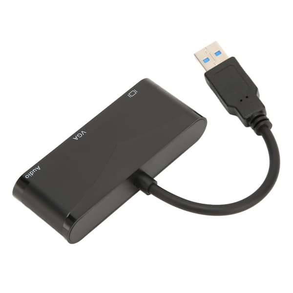 USB till HD Multimedia Interface 2 i 1 Svart 1080P 60HZ 5Gbps USB 3.0 till VGA-adapter för mötesunderhållning