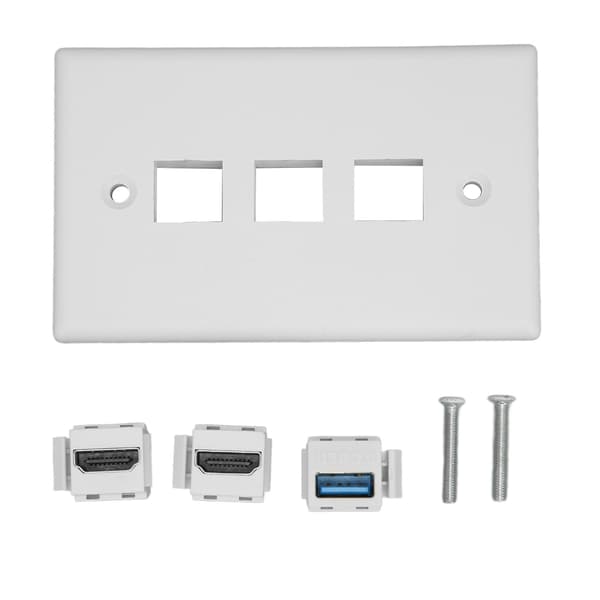 HD Multimedia Interface Ethernet USB Vægplade 2 Port HD Multimedia Interface Keystone 1 Port USB 3.0 Vægplade