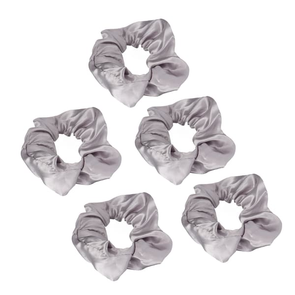 5 stk. lysende scrunchies, lysende grå satin elastisk glød i mørket hår scrunchy til kvinder