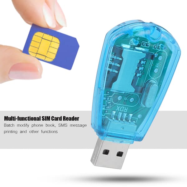 Mobiltelefon SIM-kortlæser USB-kopieringsbackup-læser med CD til QQ/ICQ/MSM/PC-computer