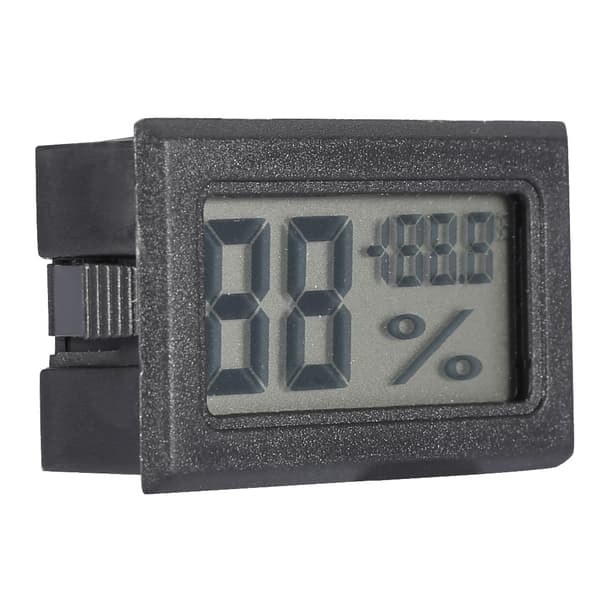 Digital LCD Hygrometer Indendørs Termometer Fugtighedsmåler til Hjem, Kontor, Drivhus (Sort)