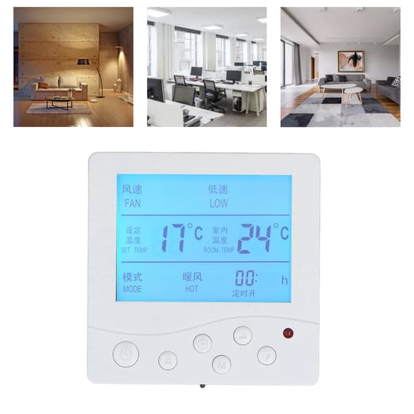Smart LCD-termostat för hemmet 220V Pålitlig Anti-interferens Central Luftkonditioneringsregulator