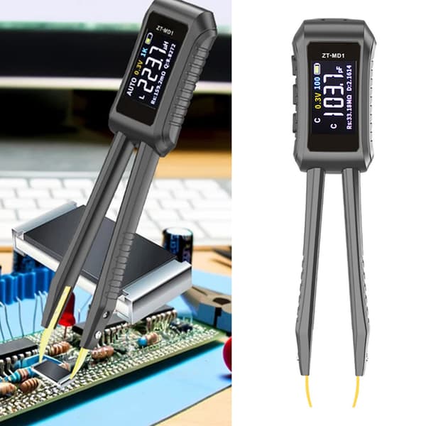Digital Multimeter Pincet Komponenttester SMD Modstand Kondensator Induktor Auto Detect Måler