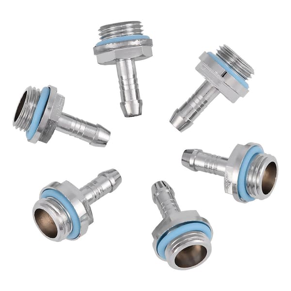 6 stk. PC vandkøling TwoTouch Fitting G1/4 gevind slangestuds til rør 7,5 mm
