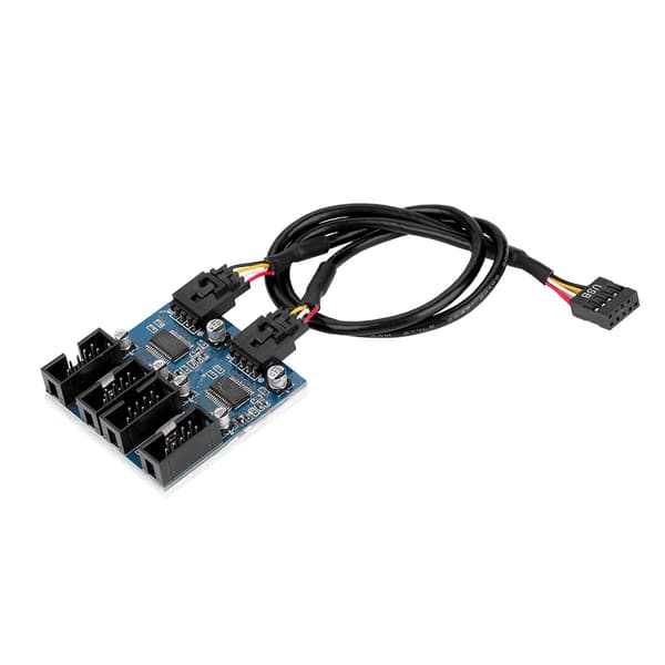 Bundkort 9-bens USB-header han til 4 hun forlænger splitterkabel USB 9-bens stik
