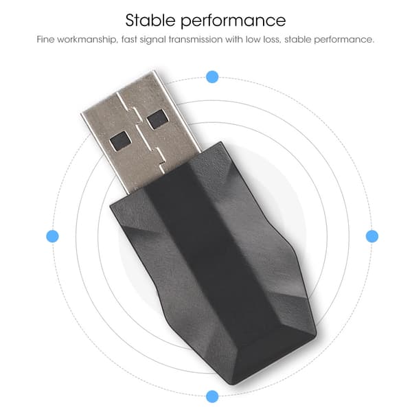 2-in-1 USB Bluetooth 5.0 -sovitin, lähetin-vastaanotinlaitteen lisävaruste
