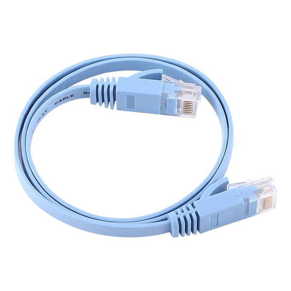 RJ45 CAT6 Ethernet Netværk Flad LAN-kabel UTP Patch Router Kabler 1000M Blå 0,5 meter