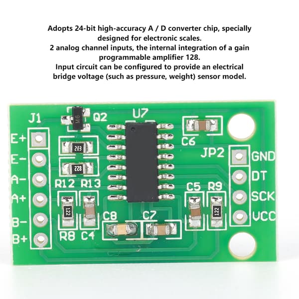 5 st HX711 Dual-Channel 24-bitars lastcell ADC-modul Högprecisionsviktsgivarkit