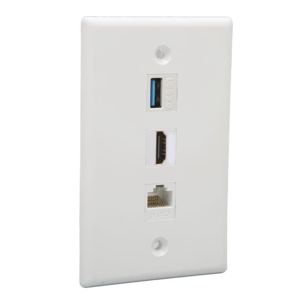 HD Multimedia Interface -seinälevy, juottamaton CAT6 USB3.0 HD Multimedia Interface 3-porttinen seinälevyn pistorasia