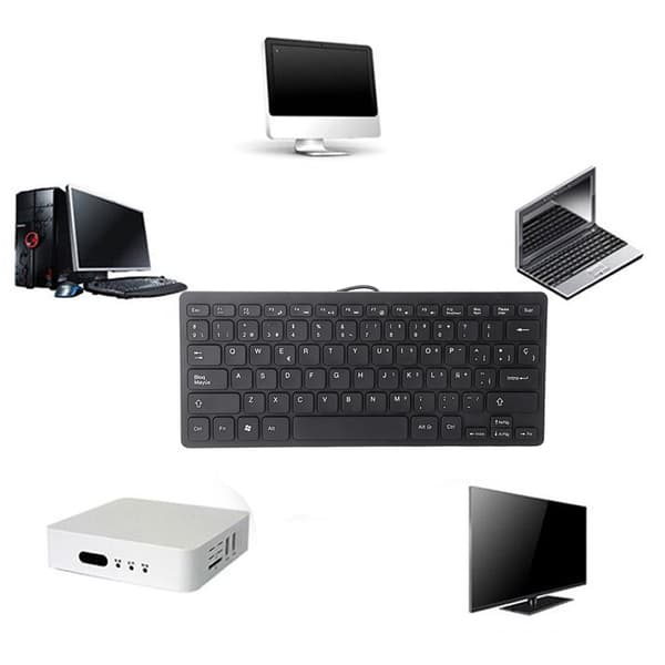 Kablet Mini Bærbar Spansk Tastatur USB-interface til Stationær Computer Ultratynd 78 Taster