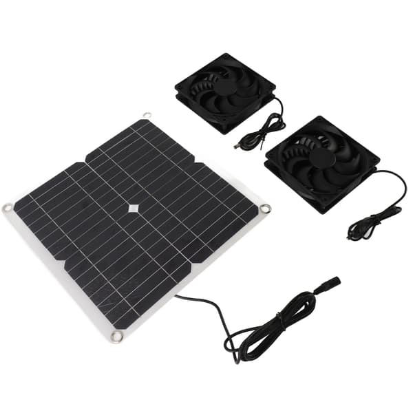 12W 12V Solpanel Driven Fläkt Effektiv Energiomvandling Solpanel Dubbelfläkt Kit