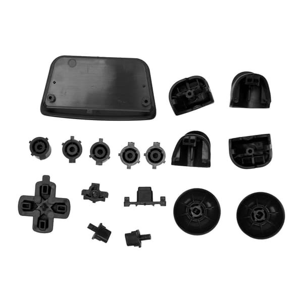 16 stk. udskiftningsknapper til PS5-gamepad, udskiftnings-thumbstick-udløserknapper til PS5-controller, sort