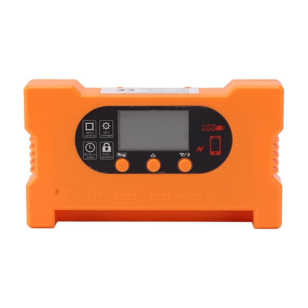 Solladdningsregulator 12V 24V Dubbel USB Typ C Snabbladdning Solpanel Batteriregulator med LCD-display 10A