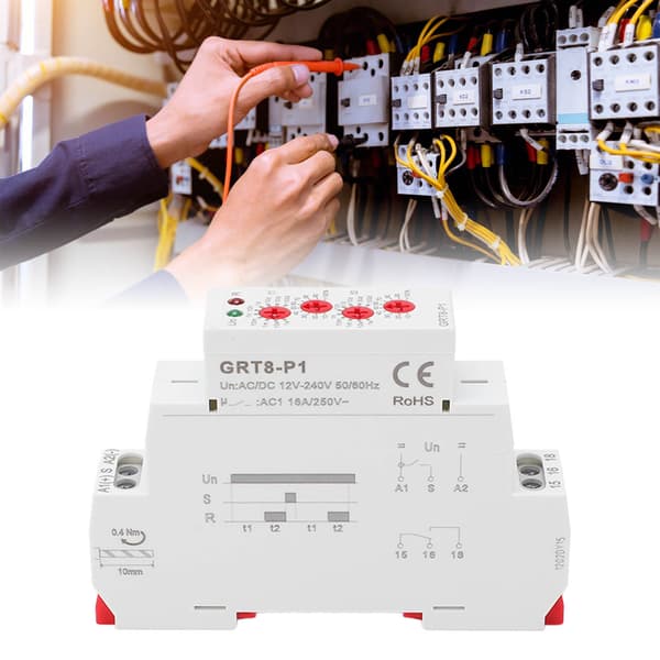 Tidsforsinkelsesrelæmodul Multifunktionel Pulsafbryder LED-indikator AC DC 12-240V