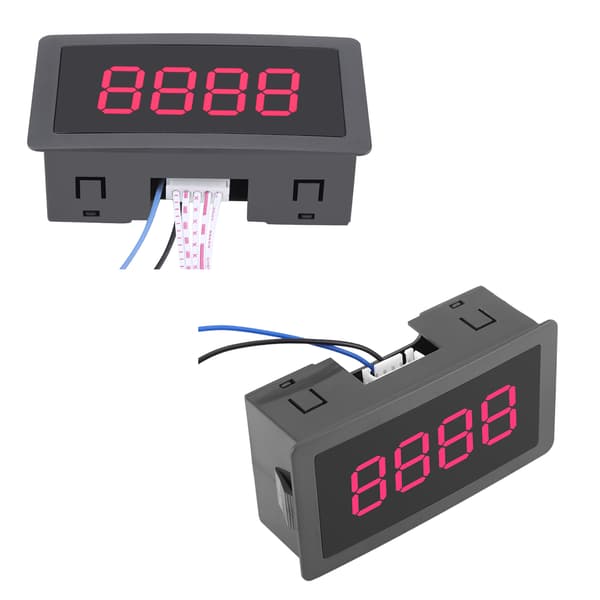 DC LED Digital Display 4 Cifre 0‑9999 Op/Ned Plus/Minus Panel Tæller Måler Rød