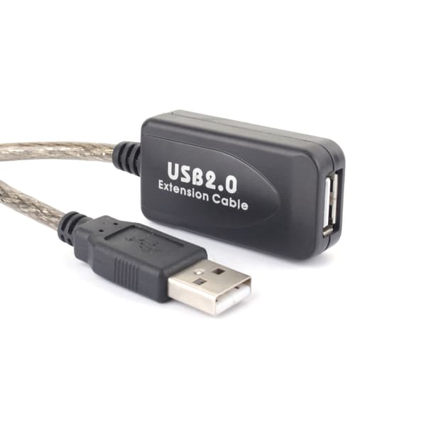 10M USB 2.0 A-uros–A-naaras-jatkojohto, musta