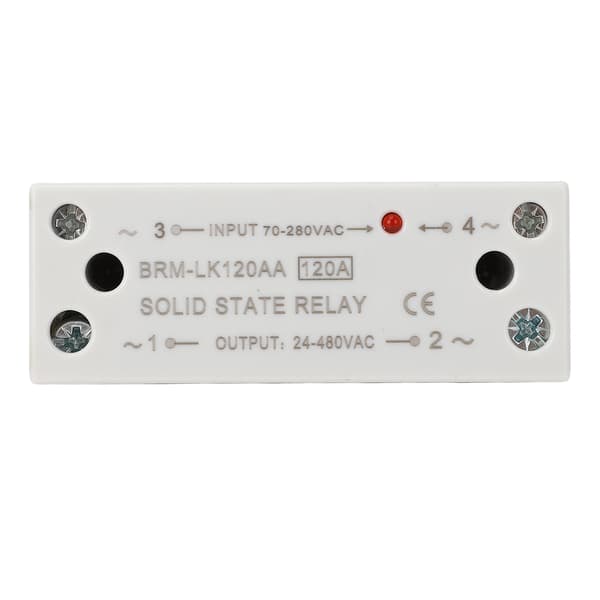 120A AC Solid State Relæ, Skinne Montering SSR m/ Køleplade, 70-280VAC Ind, 24-480VAC Ud
