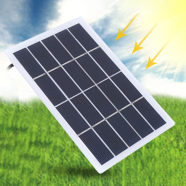 2W 5V Polysilicium Solcellepanel med DC-interfaceopladning til 3.7V Batteri Udendørs Havelampe