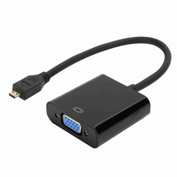 Micro HDMI til VGA Video Konverter Adapter 1080P til Raspberry Pi 4B med Strømforsyningsfunktion