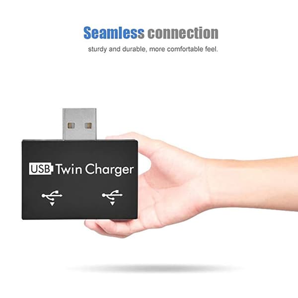 Mini USB Hub 2-port USB dobbelt oplader splitter adapter konverter til pc USB-flashdrev