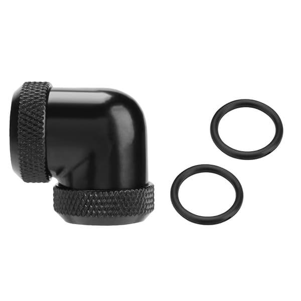 14mm OD DIY Twist 90 graders albue dobbelt hårdt rørforbindelse vand væskekøling sort