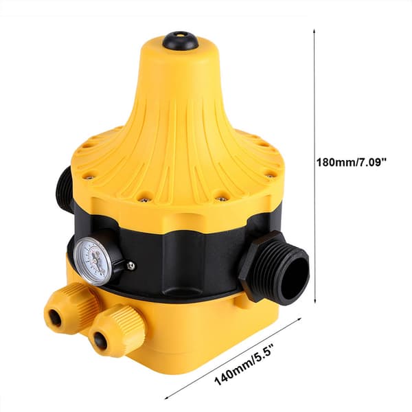 Automatisk tryckregulator för vattenpump med mätare, elektrisk regulator för hemmabruk