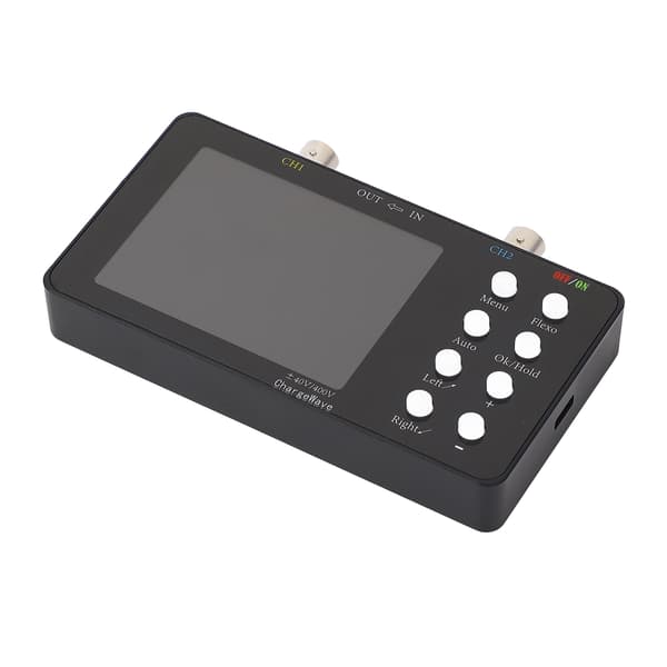 Handhållet digitalt oscilloskop 3,2\" LCD, 2-kanals testare med 2 röda/svarta probklämmor