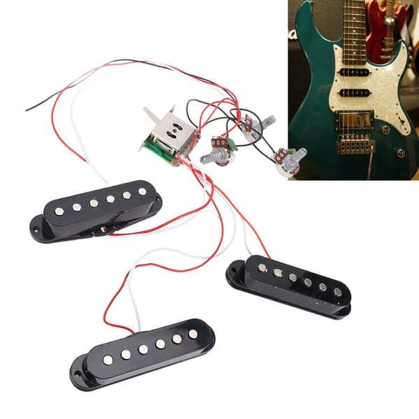 Elektrisk guitar Single Single Single Coil Pickup Kobbertråd Sort Justerbar Guitar Pickup til ST Panel